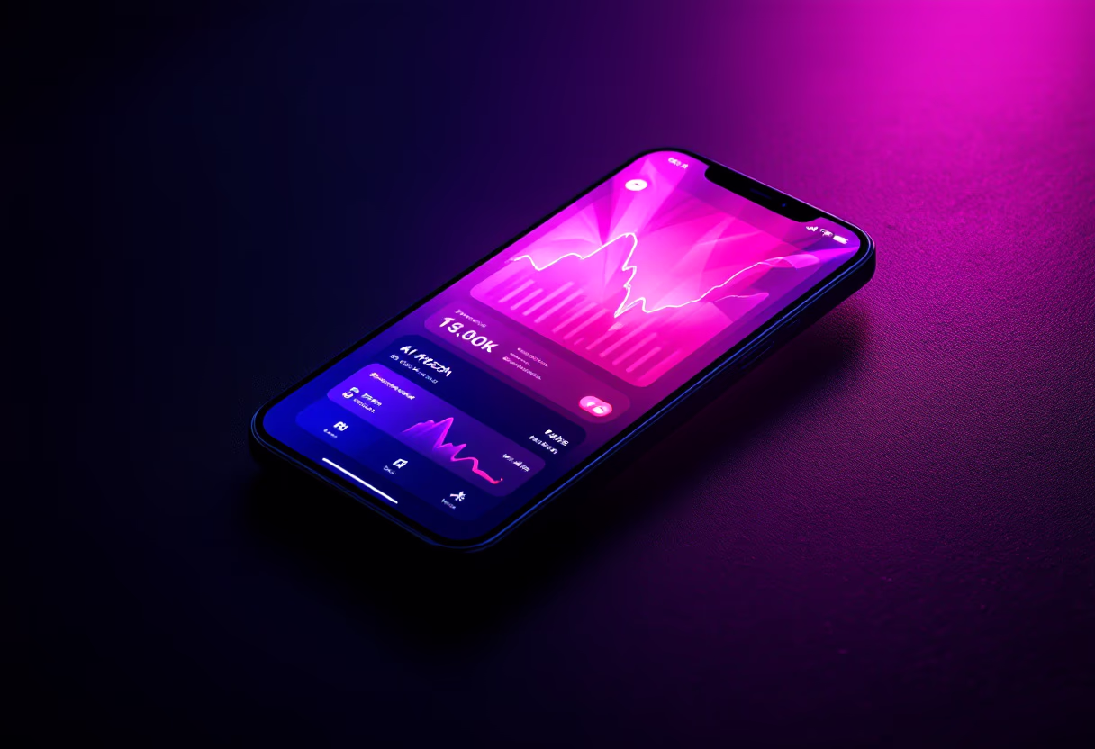 [interface] image of software interface on a mobile device (for a ai fintech company)